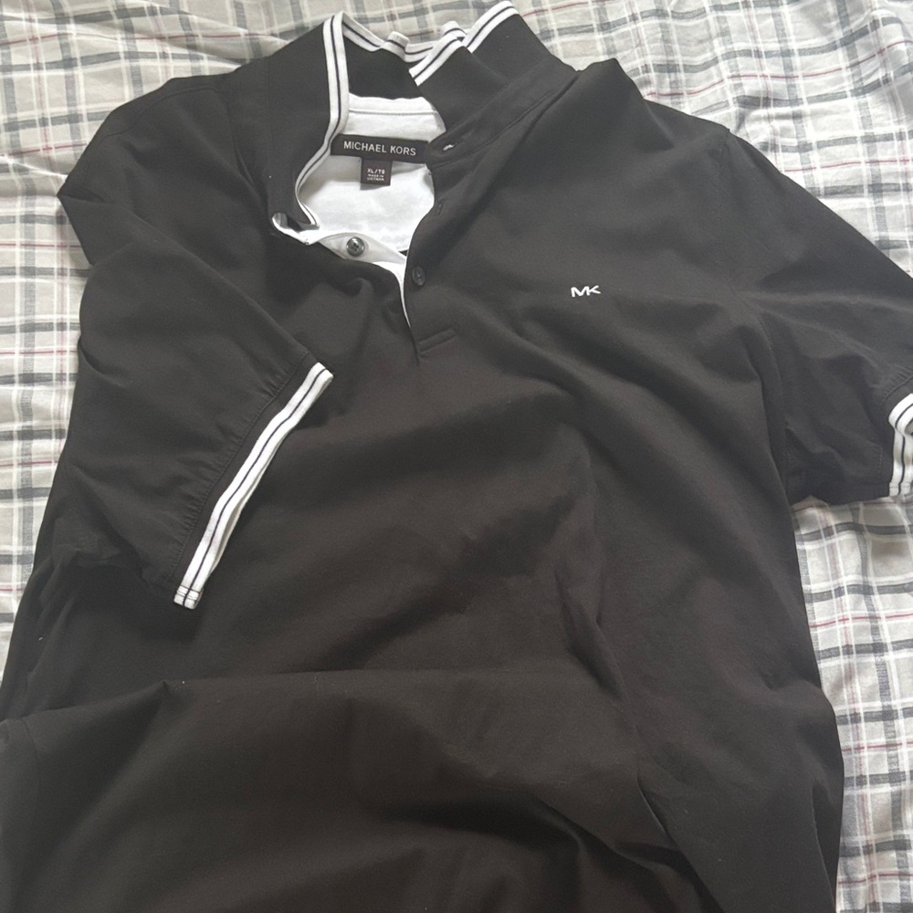 Michael Kors Black Polo with White Accents
